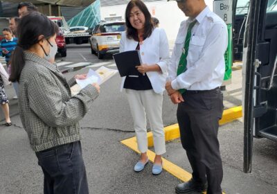 生徒から運転手さんに英語でご挨拶